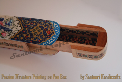 Persian Handicraft Pen Box - Lacquered Pen Case - Qalamdan